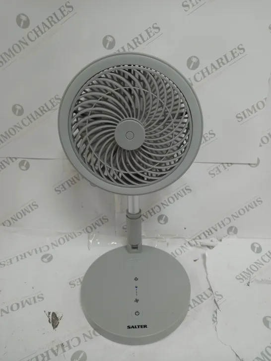 BOXED SALTER PROFESSIONAL CORDLESS LED FOLDABLE FAN, GREY