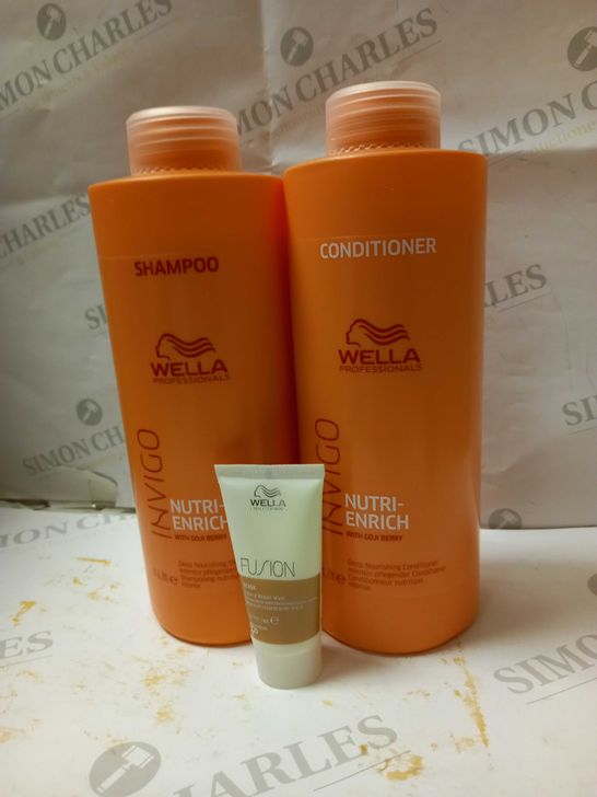 LOT OF 3 WELLA HAIR CARE PRODUCTS TO INCLUDE DEEP NOURISHING SHAMPOO, DEEP NOURISHING CONDITIONER, INTENSE REPAIR MASK