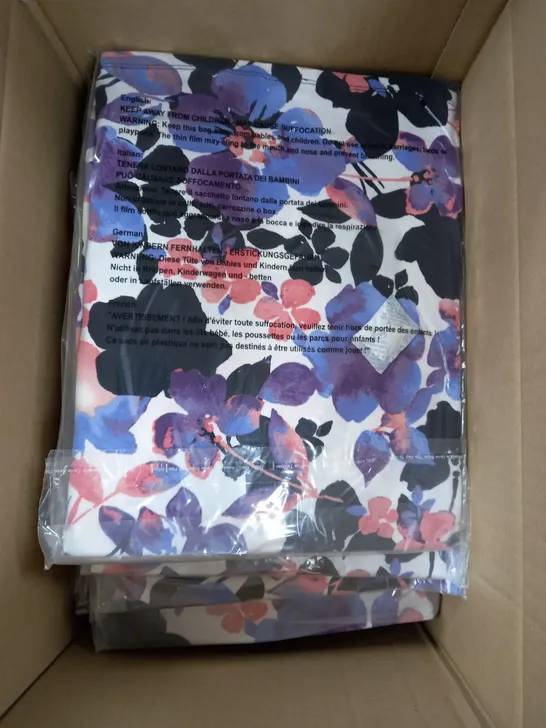 BOX OF APPROXIMATELY 25 NINA LEONARD FLORAL PRINT MIRACLE MATTE JERSEY - XL