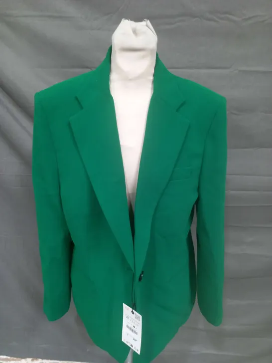 ZARA DARK GREEN & GREEN LINING BLAZER - XL