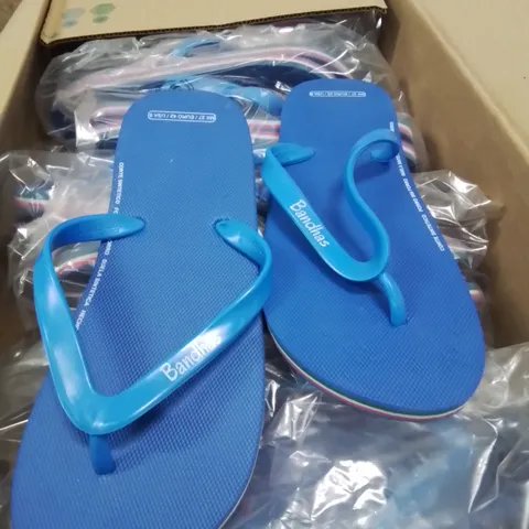 BOX CONTAINING 20 PAIRS OF MEXICO BANDHAS FLIPFLOP/SANDLES SIZE 8