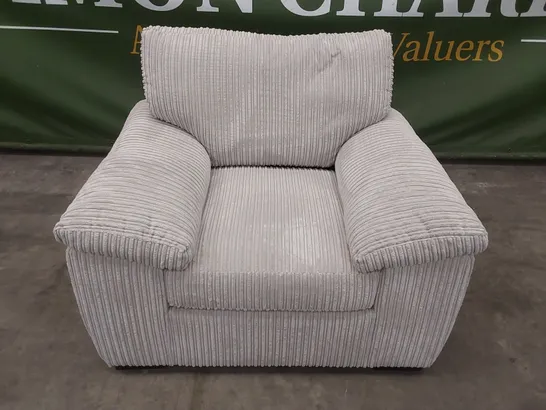 DESIGNER CORDUROY FABRIC UPHOLSTERED ARMCHAIR