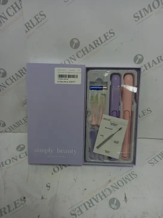 SIMPLY BEAUTY SIMPLY SMILE SONIC TOOTHBRUSH DUO WITH 4 BRUSH HEADS