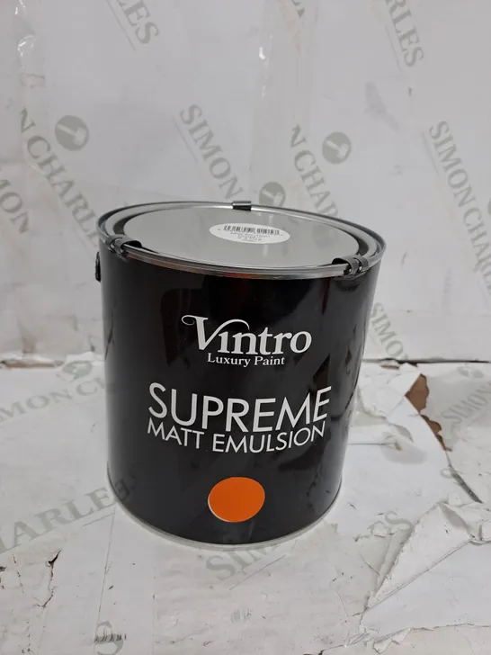 VINTRO LUXURY MATT EMULSION ORANGE MULTI SURFACE PAINT FOR WALLS, CEILINGS, WOOD, METAL - 2.5L (PUMPKIN) - COLLECTION ONLY 