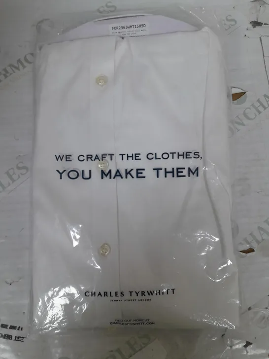 CHARLES TYRWHITT WHITE SHIRT EXTRA SLIM FIT 39/89CM