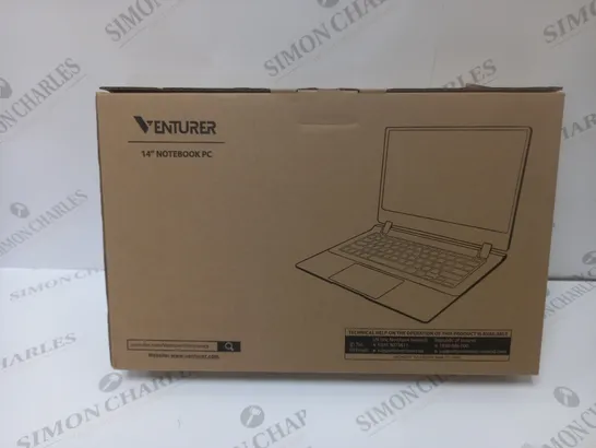 BRAND NEW BOXED VENTURER EUROPA 14 PLUS 14" FULL HD LAPTOP INTEL 2.6GHZ 64GB SSD 4GB RAM - BLACK