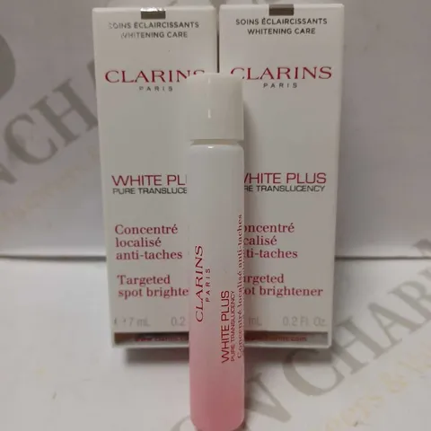 LOT OF 2 X 7ML CLARINS WHITE PLUS PURE TRANSLUCENCY TARGETED SPOT BRIGHTENER