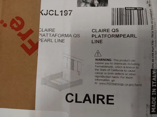 DESIGNER CLAIRE 5' KINGSIZE PEARL LINE BEDFRAME