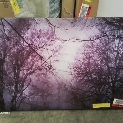 PURPLE SKY BEHIND THE WINTER TREES CANVAS PRINT