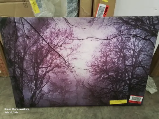 PURPLE SKY BEHIND THE WINTER TREES CANVAS PRINT