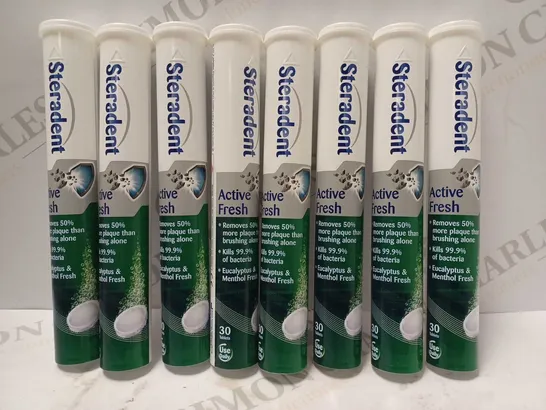 LOT OF APPROX 8 STERADENT ACTIVE FRESH DAILY CLEANER TABLETS 