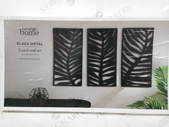 GEORGE HOME BLACK METAL 3 PACK WALL ART