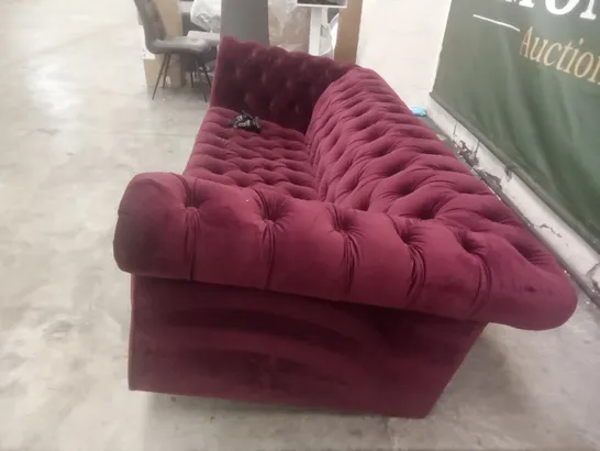 3 SEATER SOFA - WINE RED FABRIC 