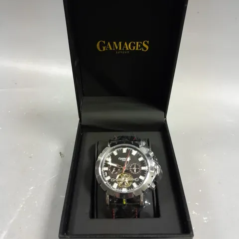 GAMAGES LONDON EXHIBITION RACER STEEL WATCH 