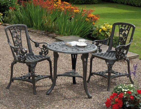 METAL GREY BARTON POINT 2 SEATER BISTRO SET