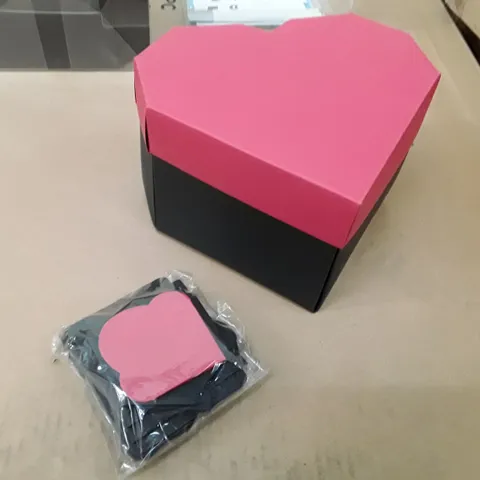 BOX CONTAINING APPROXIMATELY 16 HEART SHAPED GIFT BOXES