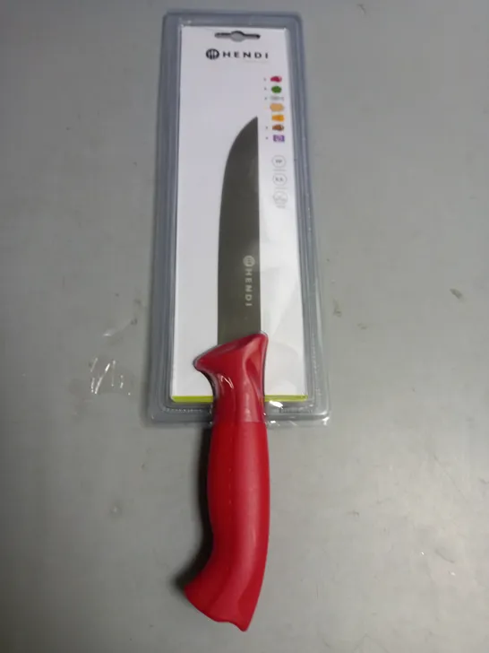 HENDI TOOLS FOR CHEFS KITCHEN KNIFE WITH RED HANDLE