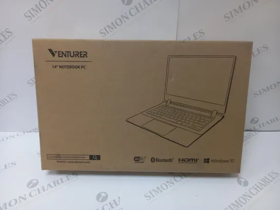 BRAND NEW BOXED VENTURER EUROPA 14 PLUS 14" FULL HD LAPTOP INTEL 2.6GHZ 64GB SSD 4GB RAM - BLACK