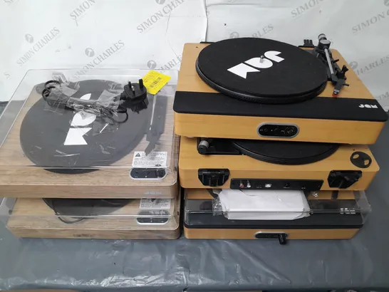 LOT OF 5 UNBOXED JAM PORTABLE BLUETOOTH TURNTABLES