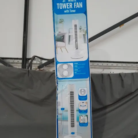 BOXED ARLEC 31" WHITE TOWER FAN WITH TIMER