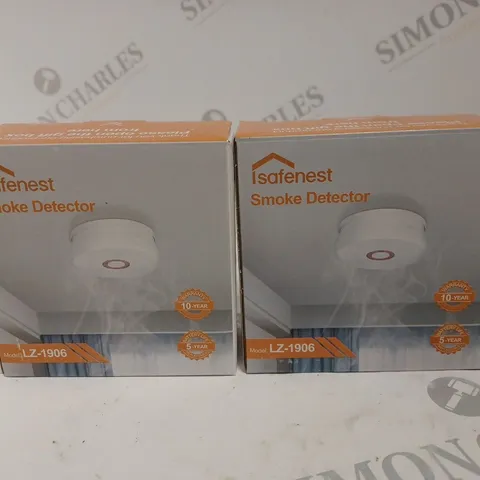 TWO ISAFENEST SMOKE DETECTORS MODEL LZ-1906