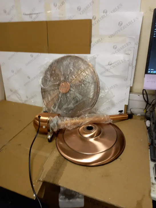 TOWER COPPER PEDESTAL FAN