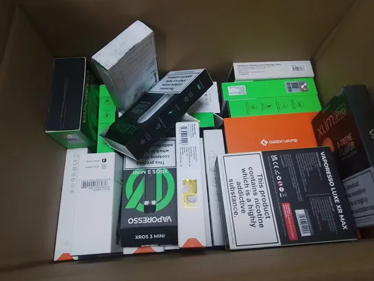 LOT OF ASSORTED E-CIGS AND PARTS TO INCLUDE VAPORESSO, OXVA AND ASPIRE