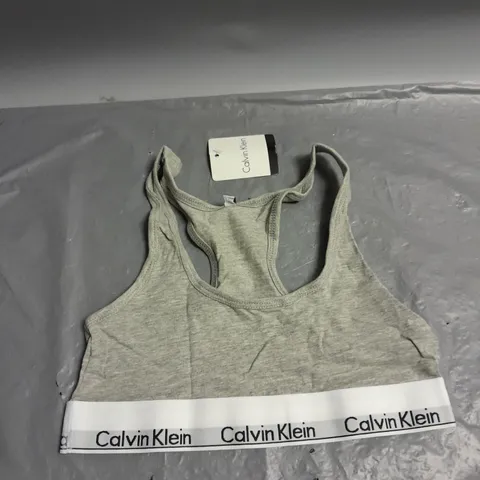 CALVIN KLEIN LADIES CROP TOP GREY MARL S