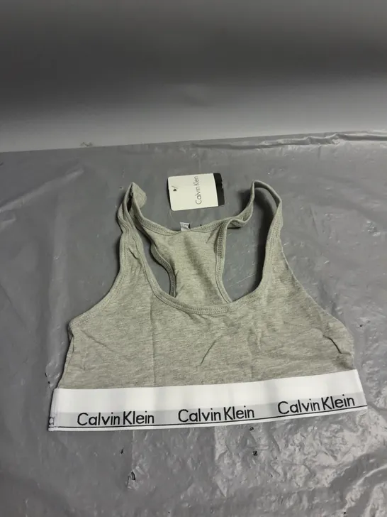 CALVIN KLEIN LADIES CROP TOP GREY MARL S