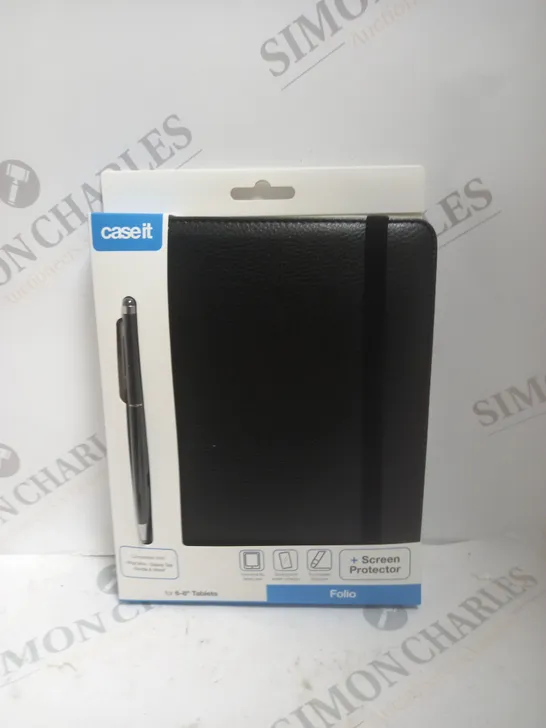 BRAND NEW CASE-IT FOLIO TABLET CASE WITH SCREEN PROTECTOR & STYLUS FOR 6-8" TABLETS 