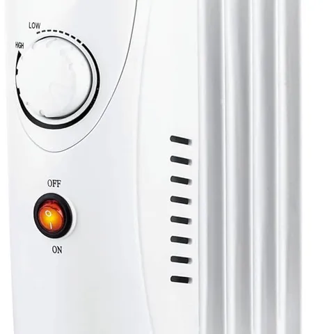 BOXED NEO 650W OIL FILLED 5 FIN ELECTRIC PORTABLE HEATER RADIATOR ADJUSTABLE THERMOSTAT (WHITE) (1 BOX)