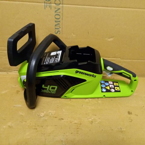 GREENWORKS 40V BATTERY POWERED CHAINSAW