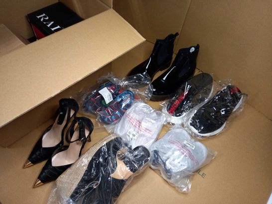 LOT OF APPROXIMATELY 10 SHOES TO INCLUDE: CHILDRENS TRAINERS, HEELS, WEDGES