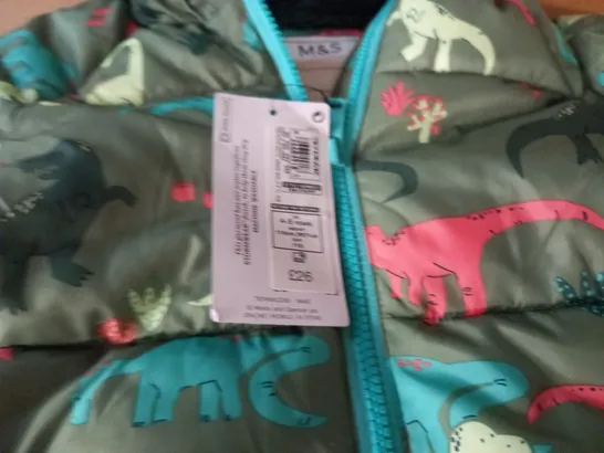 M&S DINO THEMED PADDED KIDS COAT - 4/5 YEARS