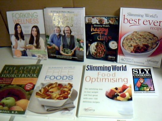 ASSORTMENT OF COOKBOOKS TO INCLUDE THE HAIRY BIKERS AND SLIMMING WORLD