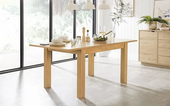 BOXED HAMILTON OAK EXTENDING DINING TABLE 120-170cm (2 boxes)