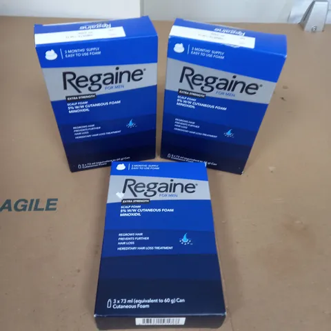 LOT OF 3 REGAINE FOR MEN EXTRA STRENGTH HAIR REGROWTH TREATMENT