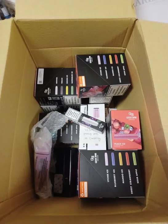 BOX OF APPROXIMATELY 70 ASSORTED E-CIGARETTES