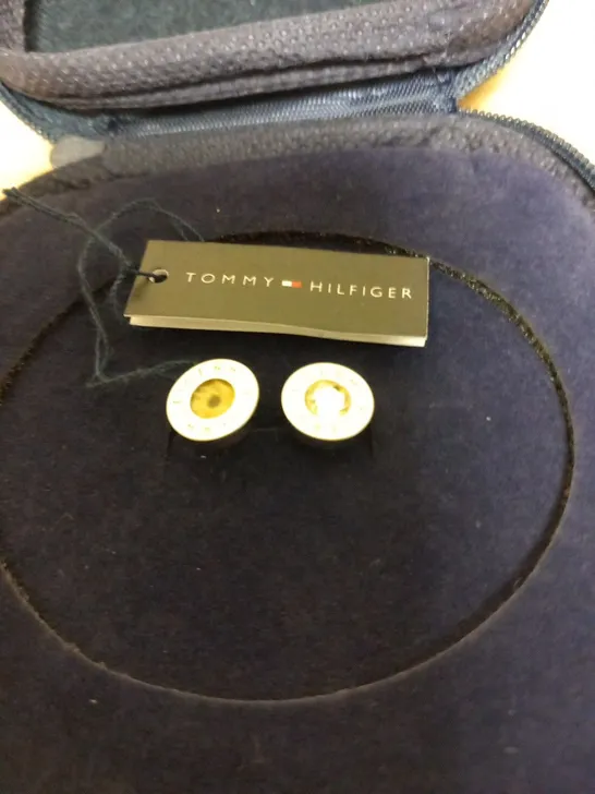 BOXED TOMMY HILFIGER LADIES STAINLESS STEEL STUD EARRINGS