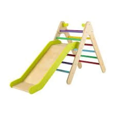 BOXED COSTWAY KIDS 2 IN 1 TRIANGLE TOY WITH ADJUSTABLE SLIDE