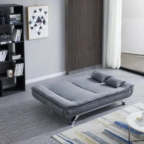 BOXED MULDOON UPHOLSTERED SOFA BED GREY 