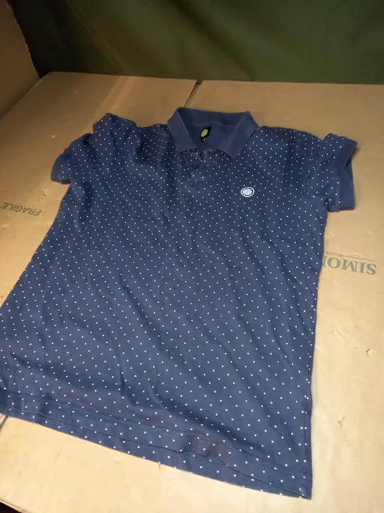 PRETTY GREEN POLKA DOT POLO TOP SIZE LARGE