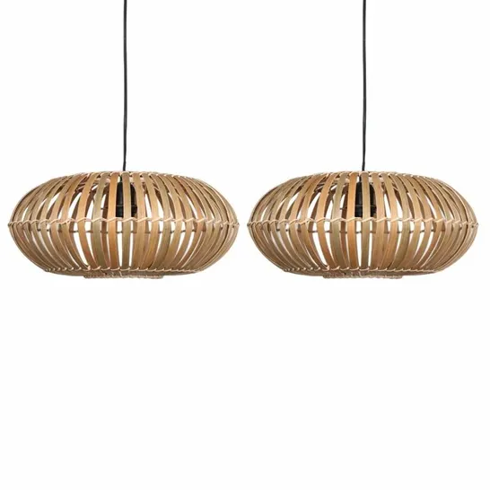 BOXED TRINTON 17.5CM H × 39CM W BAMBOO/RATTAN ROUND PENDANT SHADE