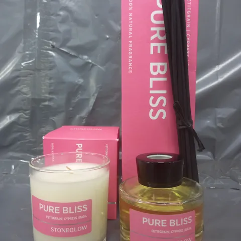 BOXED STONEGLOW PURE BLISS REED DIFFUSER & CANDLE SET