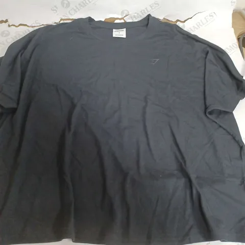 GYMSHARK BLACK T-SHIRT - SMALL