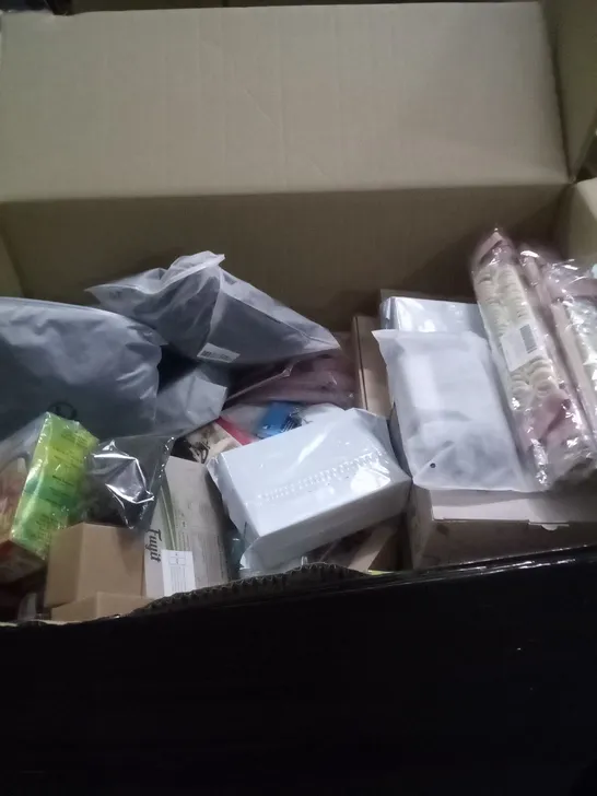 PALLET OF ASSORTED ITEMS INCLUDING BOXED SLIDERS , 200 PC PAPER PLATES , ASSORTED CLOTHES   ETC 