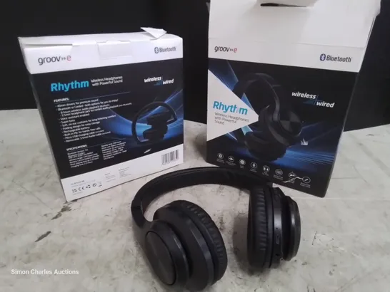 CASE OF APPROXIMATELY 48 SETS OF GROOV3 RHYTHEM WIRELESS HEADPHONES WITH POWERFUL SOUND