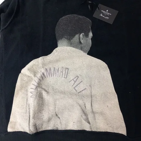 MARCELO BURLON X MUHAMMAD ALI CREWNECK BLACK SWEAT SHIRT SIZE SMALL