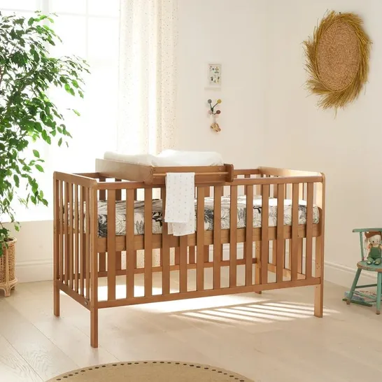 BOXED MALMO COT BED WITH COT TOP CHANGER - OAK FINISH (1 BOX)