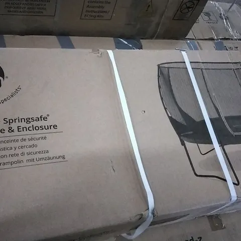 PLUM MAGNITUDE SPRINGSAFE TRAMPOLINE AND ENCLOSURE (BOX 1 OF 3 ONLY)